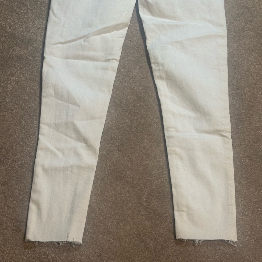 FREE PEOPLE Women’s White Frayed Skinny leg Pull-on Jeans size 26 - Picture 11 of 14